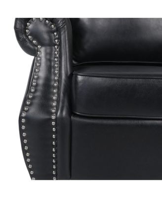 Contemporary Faux Leather Club Chair with Nailhead Accents