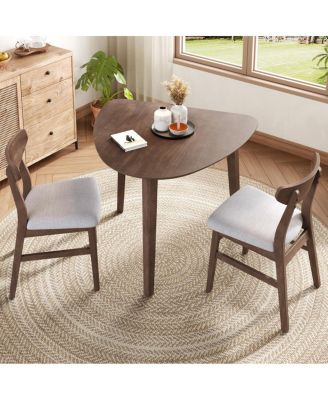 Triangular Wood Table - Modern Space-Saving Geometric Side Table.