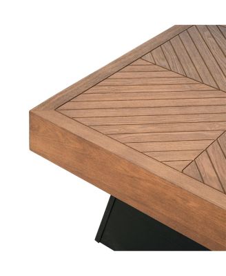 Modern Square Coffee Table 31.5" Wood Grain