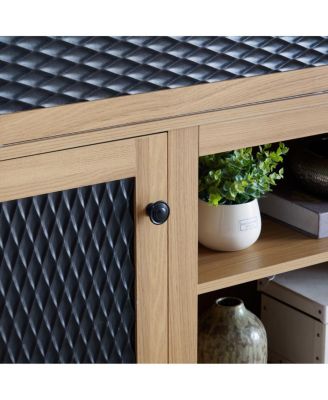 Streamdale Embossed Pattern TV Stand, Media Console w/ Storage, Sliding Door,   58.27"W