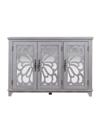 49" Countertop Sideboard with 3 Mirrored Doors & Adjustable Shelves