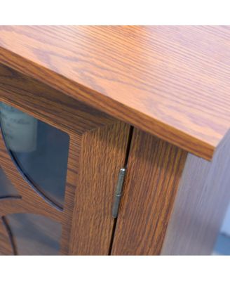 34.37" x 15.55" x 34.06" Sideboard with 2 Clear Tempered Glass Doors & Adjustable Shelf