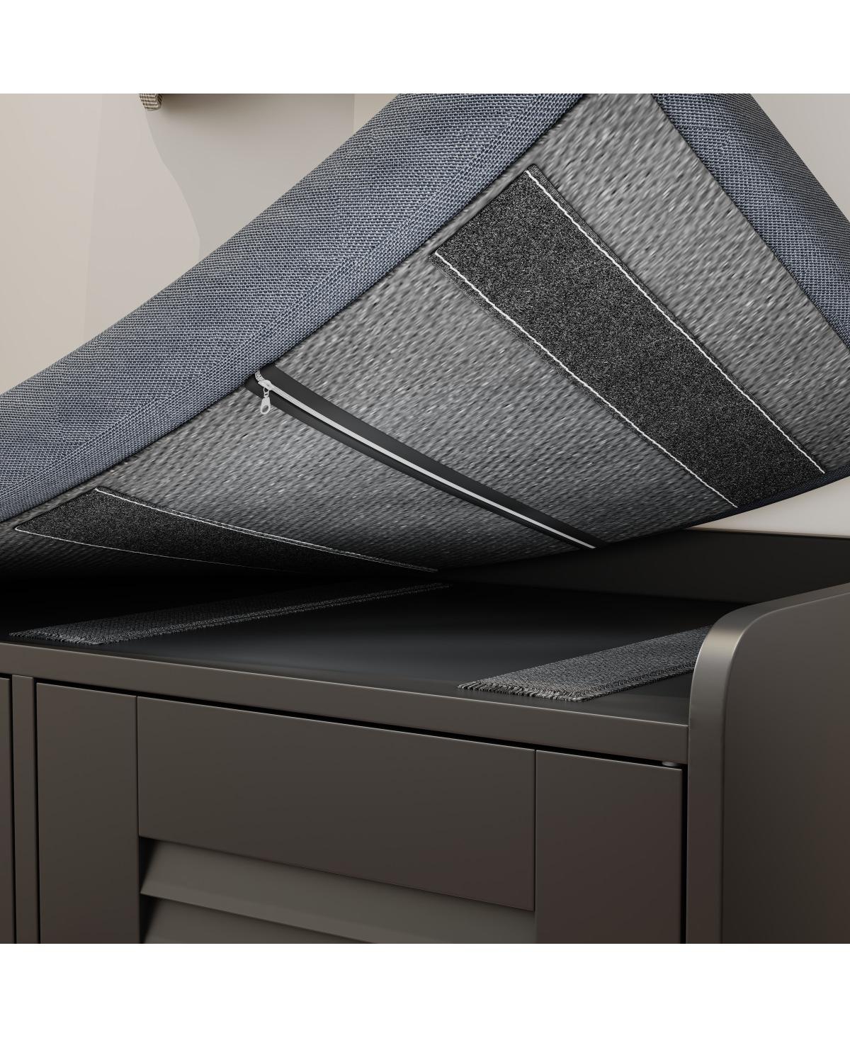 Streamdale Furniture Streamdale Shoe Storage Bench with 2 Door Cabinet and Cushion, Adjustable Shelves