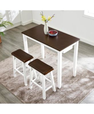 Streamdale Bar Table and Chairs Set, 4 Piece Dining Set, Industrial Breakfast Table Set