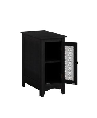 Rectangle Narrow Accent Side Table, Black Veneer, 11.75" W x 21.75" L x 24.25" H