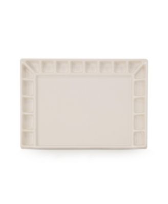 Ceramic Watercolor Paint Palette Tray - 18 -Well Ceramic Palette | Rectangle - 8''x5.5''x0.75'' Paint Pallet