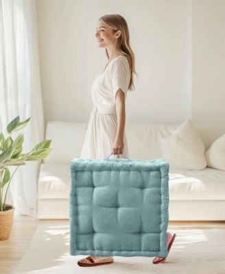 Azza Chenille Square Floor Pillow Cushion, 24" x 24"