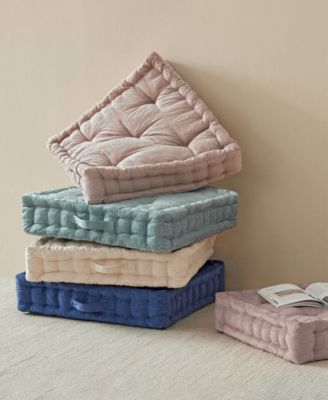 Azza Chenille Square Floor Pillow Cushion, 24" x 24"