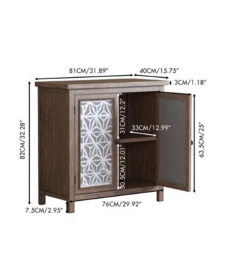 Rustic Brown Wood Storage Cabinet - 31.89" Wide