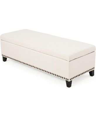 Streamdale Storage Ottoman Bench with Safety Hinge and Button Tufting