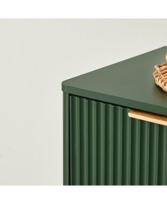 Streamdale 67-inch Modern Wavy Sideboard, 6-Door Storage Cabinet in Green