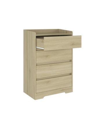 4-Drawer Waterproof Wooden Dresser for Bedroom/Living Room/Office