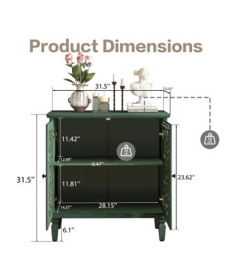 Streamdale Vintage Carved 2-Door Accent Cabinet with Floral Design