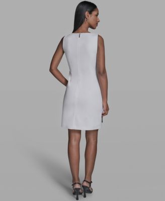 Women's Contrast 3D Flowers A-Line Dress