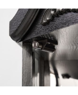 Streamdale Lighted Glass Display Corner Curio Cabinet with Adjustable Shelves - Black