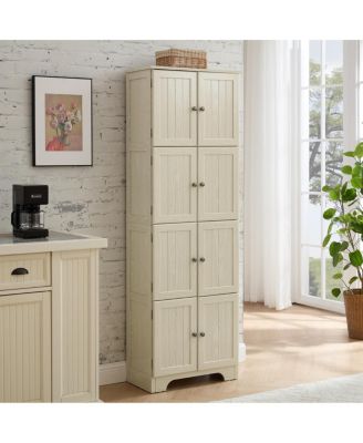 Streamdale  Furniture Storage Cabinet with 8 Doors and 4 Shelves, Freestanding Storage Cabinet, WHI