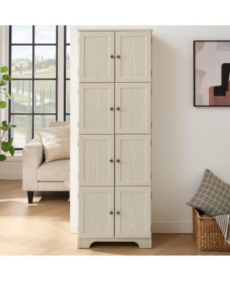 Streamdale  Furniture Storage Cabinet with 8 Doors and 4 Shelves, Freestanding Storage Cabinet, WHI