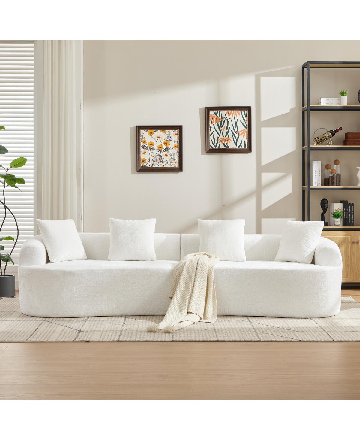 Streamdale Furniture Streamdale Curved Loveseat with 3 Pillows, Deep Seat Couch for Apartment