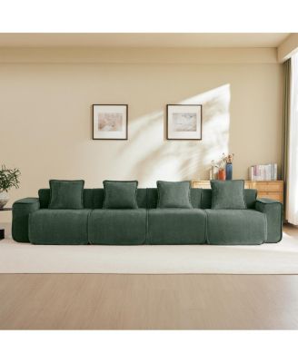 Deep Seat Modular 4-Seat Boneless Sofa with French Edge Piping