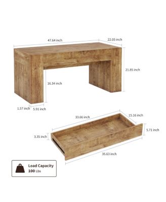 Farmhouse Coffee Table with Hidden Storage Drawer