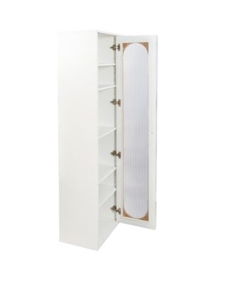 Tall Display Cabinet & Bookshelf with 6 Shelves & Glass Door