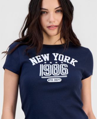 Juniors' New York 1986 Ribbed Graphic T-Shirt