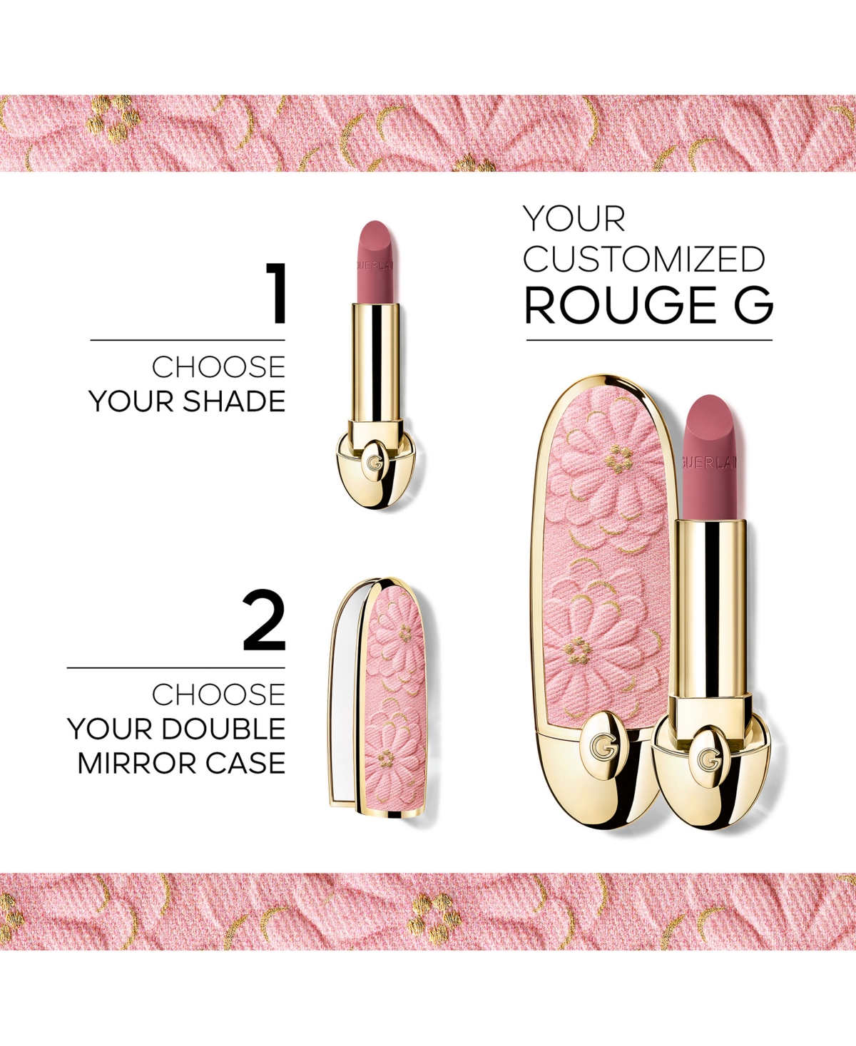 Guerlain Limited Edition Blooming Denim Rouge G Customizable Lipstick Case