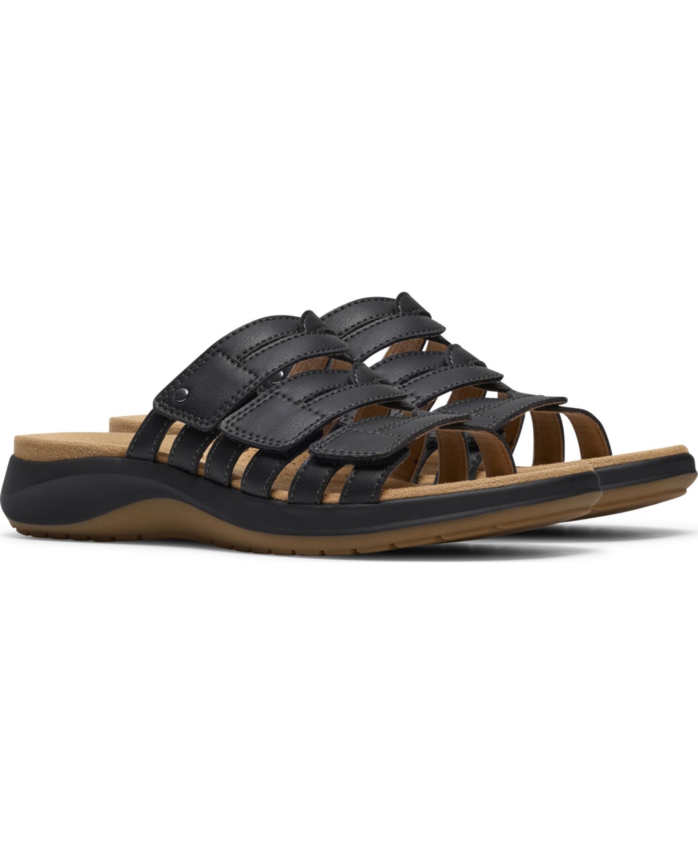 Женские сандалии Clarks Maelynn Abby Round Toe, цвет: Чёрный кожаный — фото 1
