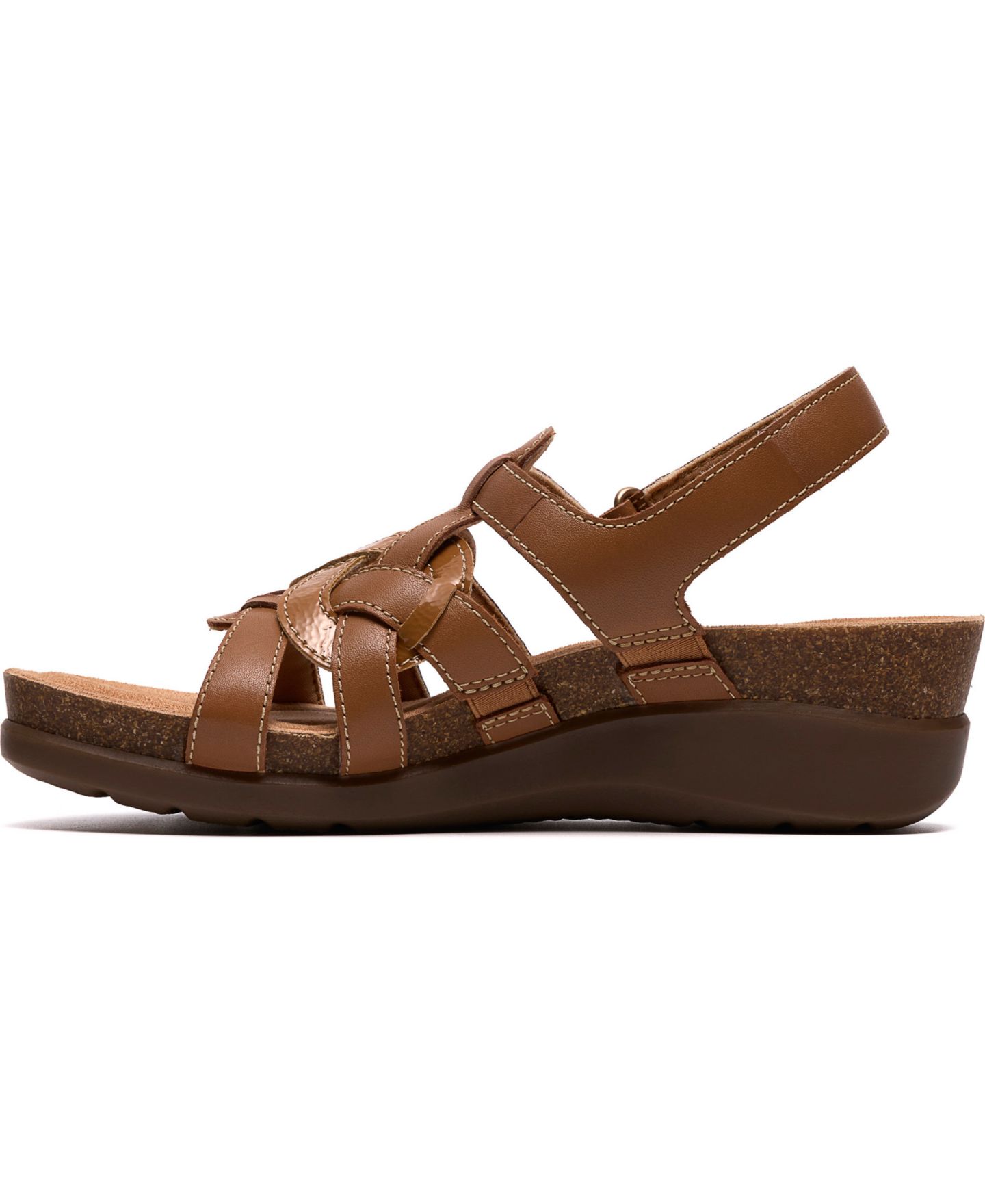 Женские сандалии Clarks Calenne Gracie Round Toe, цвет: Рыжевато-коричневый кожаный — фото 6