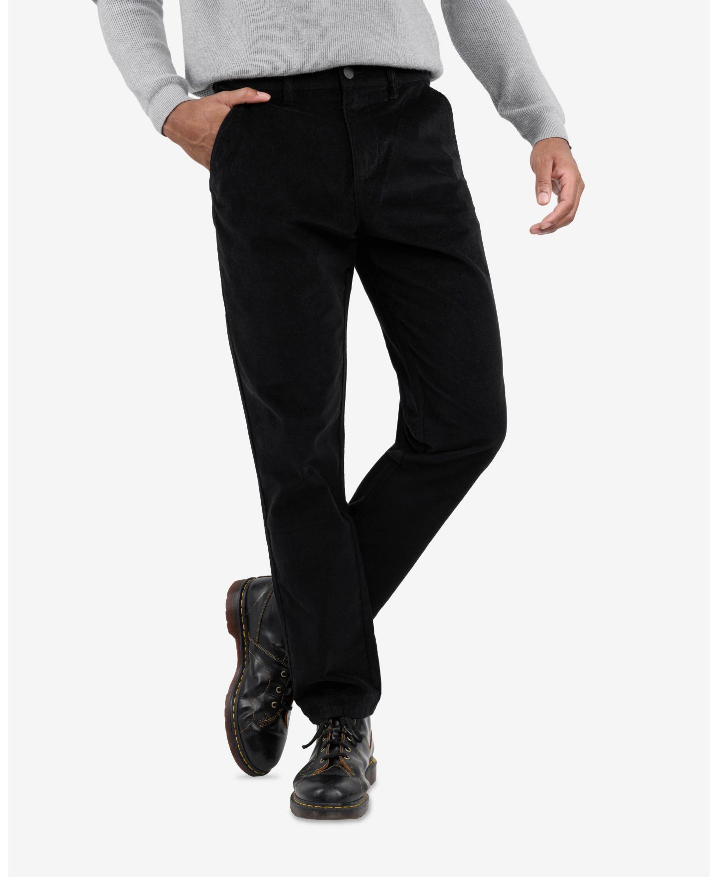 Мужские брюки SPRING + MERCER Slim Fit Corduroy, цвет: Чёрный — фото 4