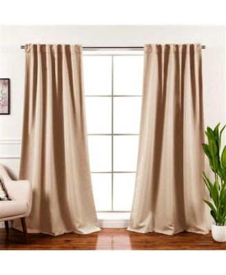 Beige Cream Thermal Blackout Window Panels 52x108, Set of 2