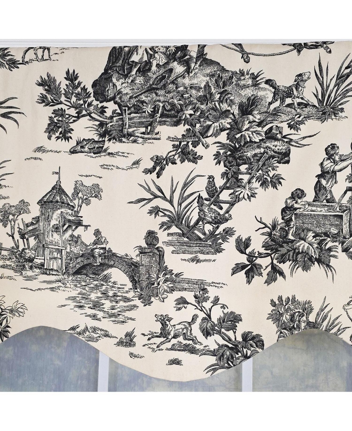 Rlf Home Evocative Provance 100% Cotton Rod Pocket Lined Window Valance 50" x 15"