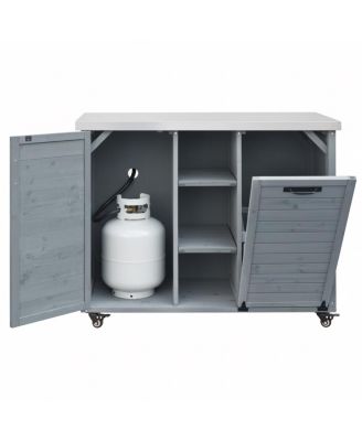 78.3" Outdoor Kitchen Island with Foldable Grill Table.