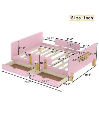 Platform Bed with Storage, Solid Wood Frame, No Box Spring Needed