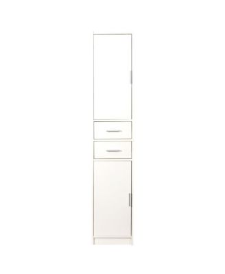 White 70.87" H Tall Bathroom Storage Cabinet with 2 Doors & 2 Drawers