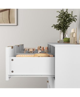 White 9-Drawer Dresser, 63" Large Chest of Drawers, Wooden Storage Cabinet