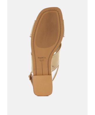 Womens Kanon Metallic Pleather Criss-Cross Flats