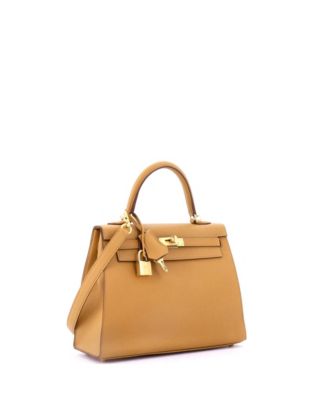Kelly 25 Handbag Brown Epsom with Gold Hardware