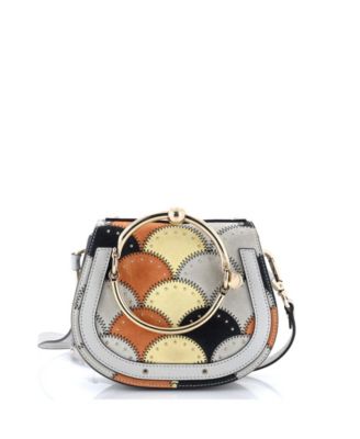 Small Nile Patchwork Crossbody Bag Studded Leather with Suede