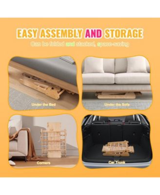 Pikler Triangle Set, 4-in-1 Montessori Climbing Gym w/ Triangle & Ramp, Large Wooden Set, Ages 1-3