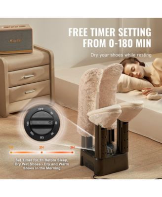 4-Tube Shoe Dryer, Portable Boot Dryer with Timer, Heat Blower, ABS+PP, Detachable Design for Boots, Shoes & Socks