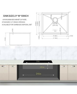  Laundry Workstation Sink Undermount Deep Single Bowl Stainless Steel Utility Tub