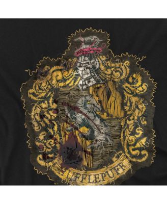 Men's Hufflepuff Knitted Patch Damaged T Shirt