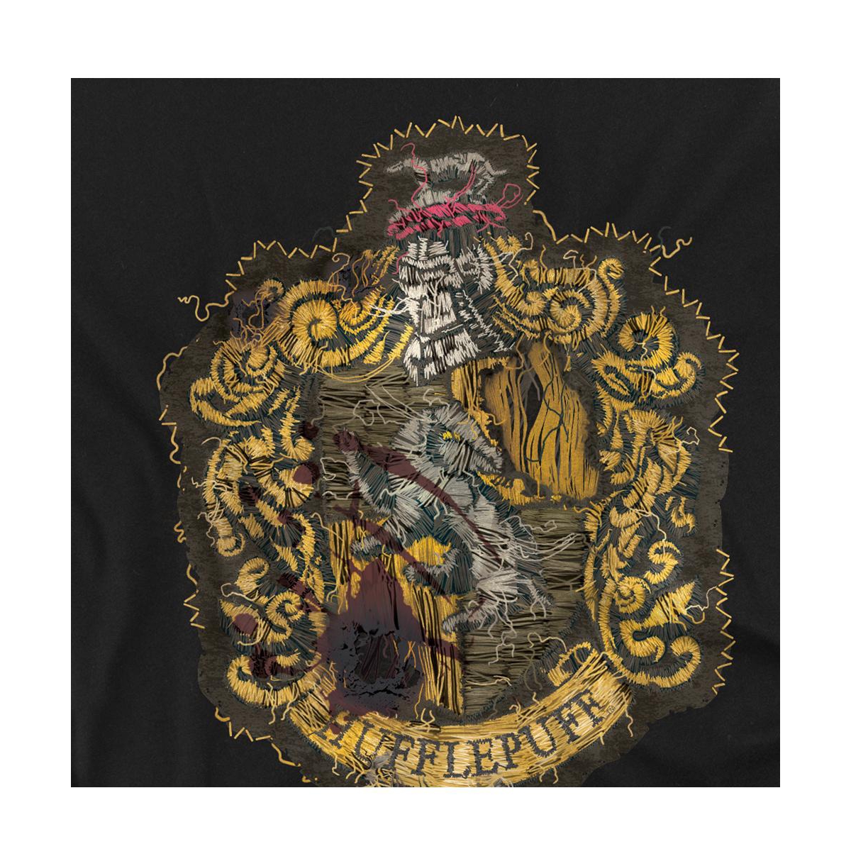 Harry Potter Men's Hufflepuff Knitted Patch Damaged T Shirt