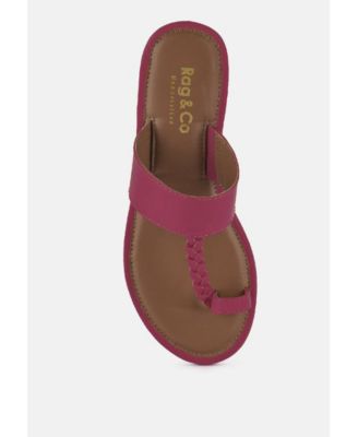 HARRIS Womens Toe Ring Braided Slip On flats