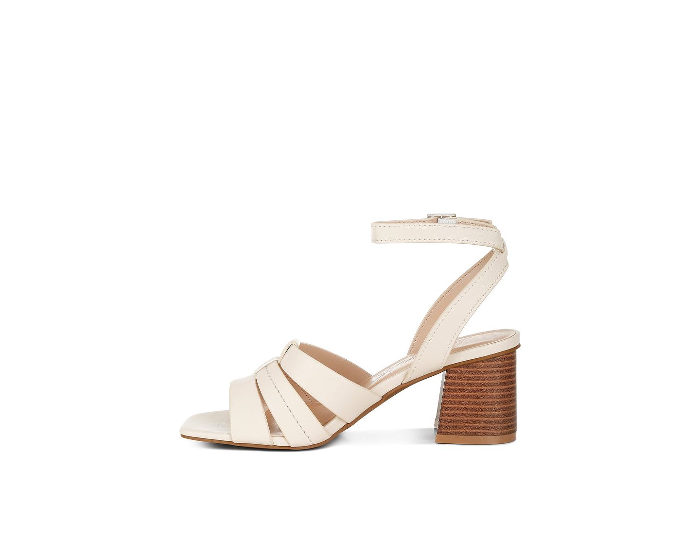 Женские сандалии London Rag Signora Pin Buckle Ankle Strap, цвет: Бежевая искусственная кожа — фото 6