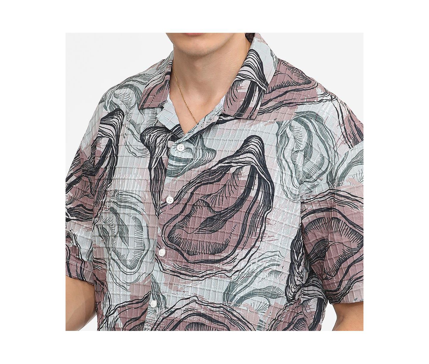 Мужская рубашка Cahoot Campus Sutra Oceanic Oversized, цвет: Серый — фото 7