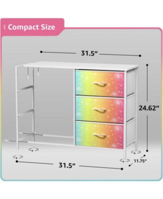 6 Drawers Dresser- Storage Unit with Steel Frame, Wood Top, Fabric Bins