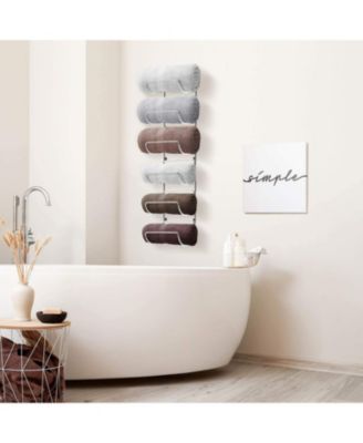 Towel Rack Holder - Wall Mounted Storage Organizer for Towels and More