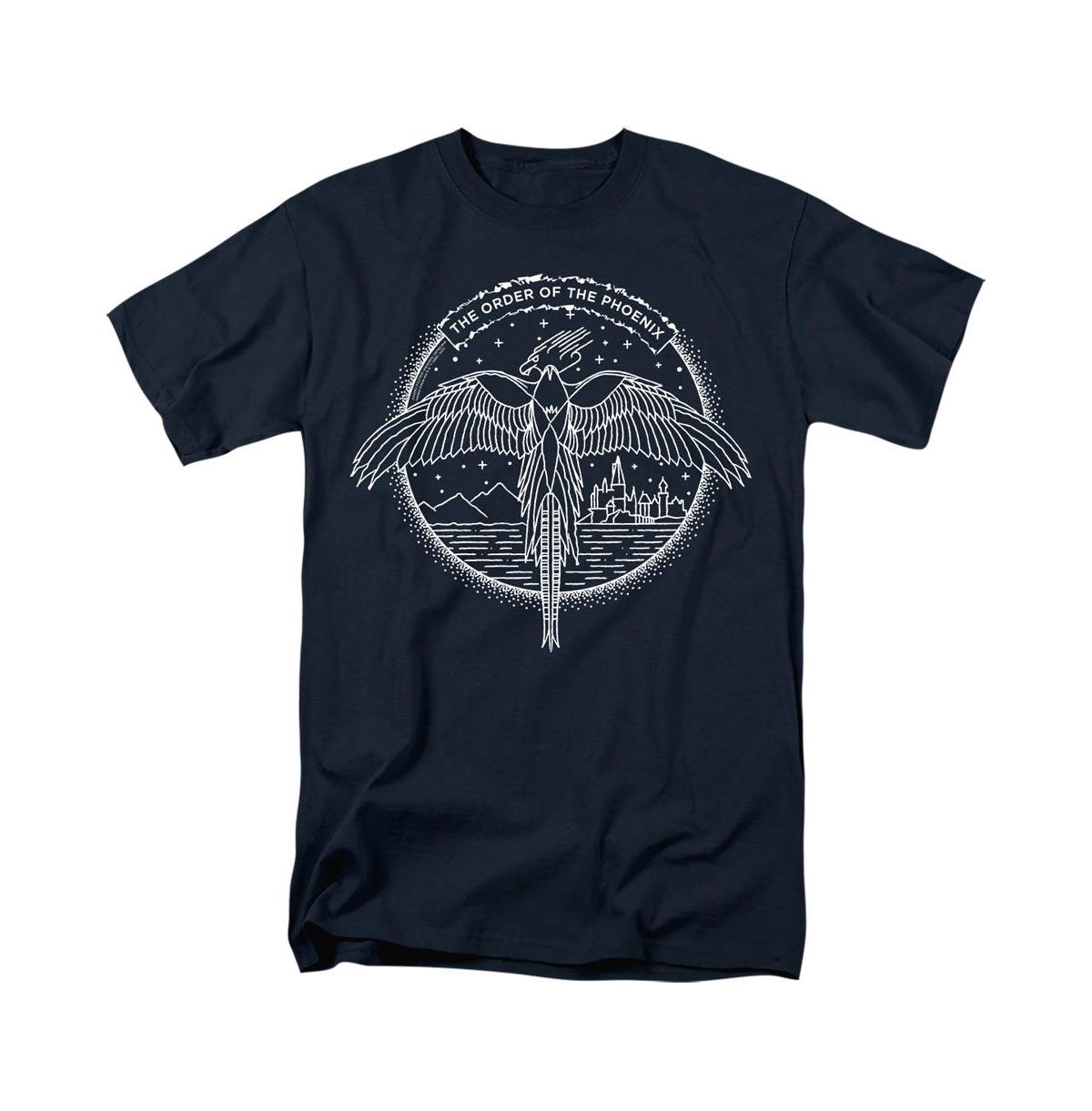 Harry Potter Men's The Order Of Phoenix Circle Line Art T Shirt